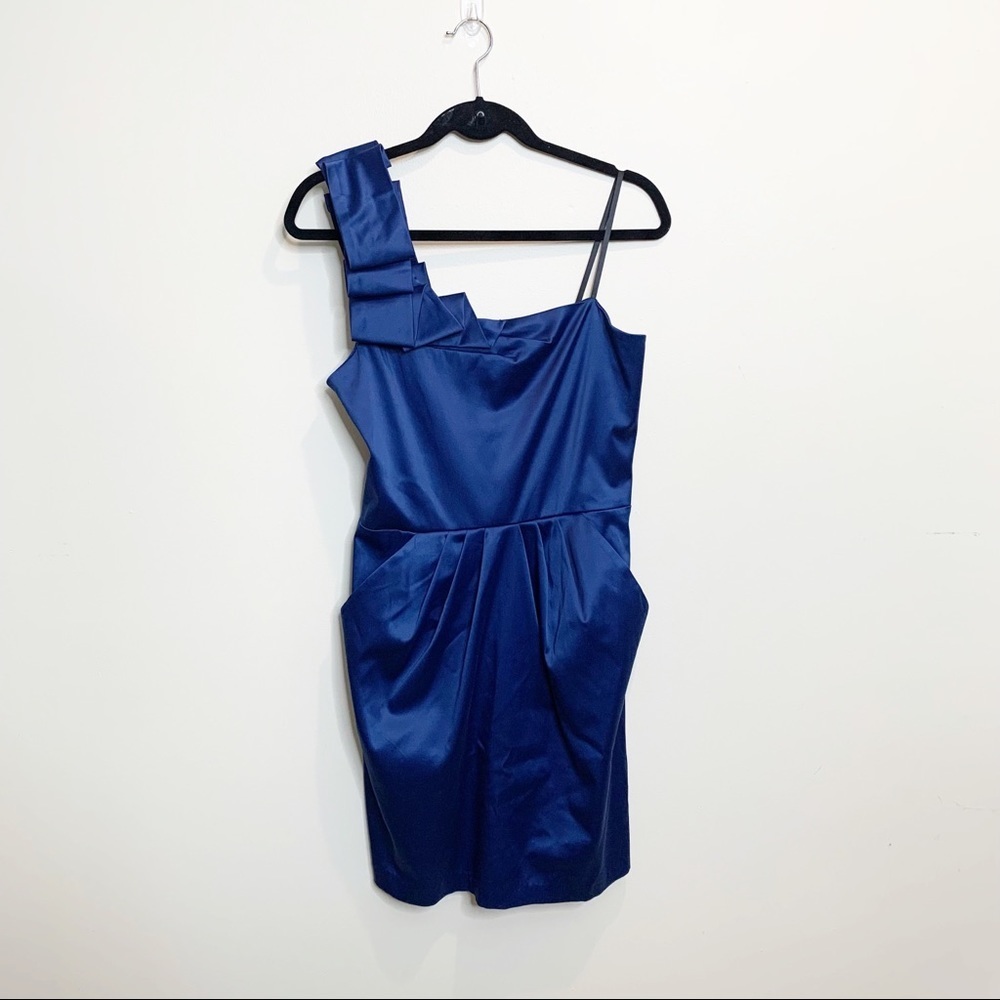 Charlotte Russe One Shoulder Navy Dress Size 8